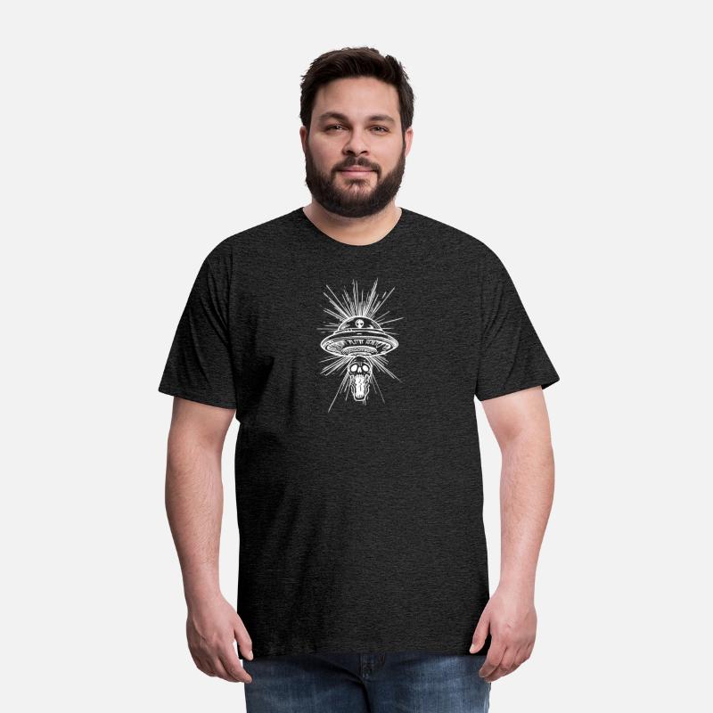 Warped Skull UFO Abduction - White Ink