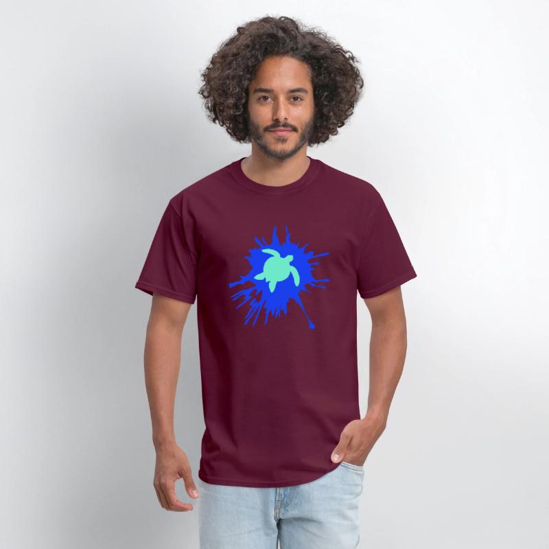 Water turtle color splash drops silhouette cool