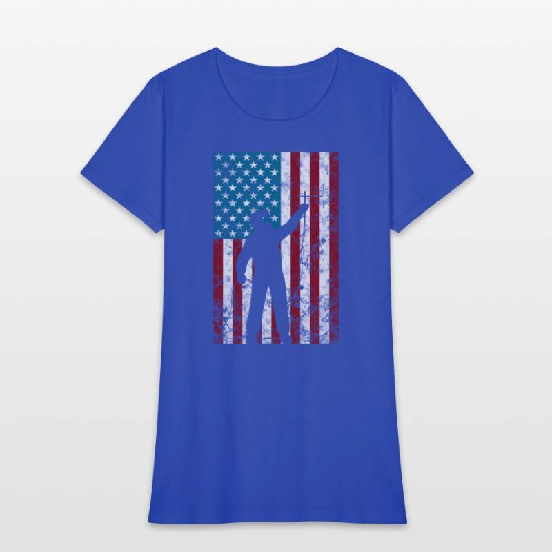 Welding Distressed Patriotic Welder American Flag