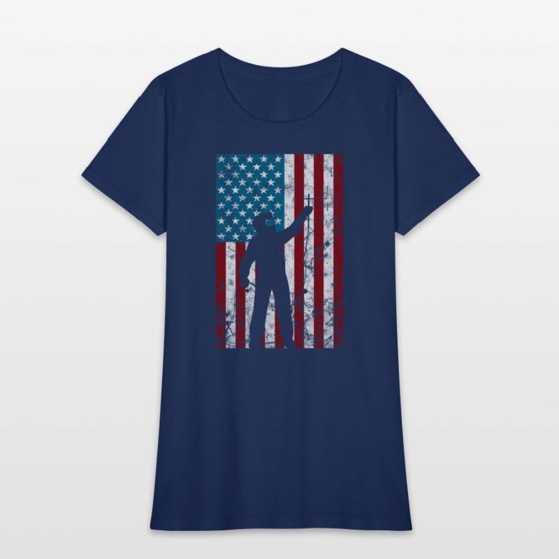 Welding Distressed Patriotic Welder American Flag