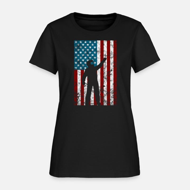Welding Distressed Patriotic Welder American Flag