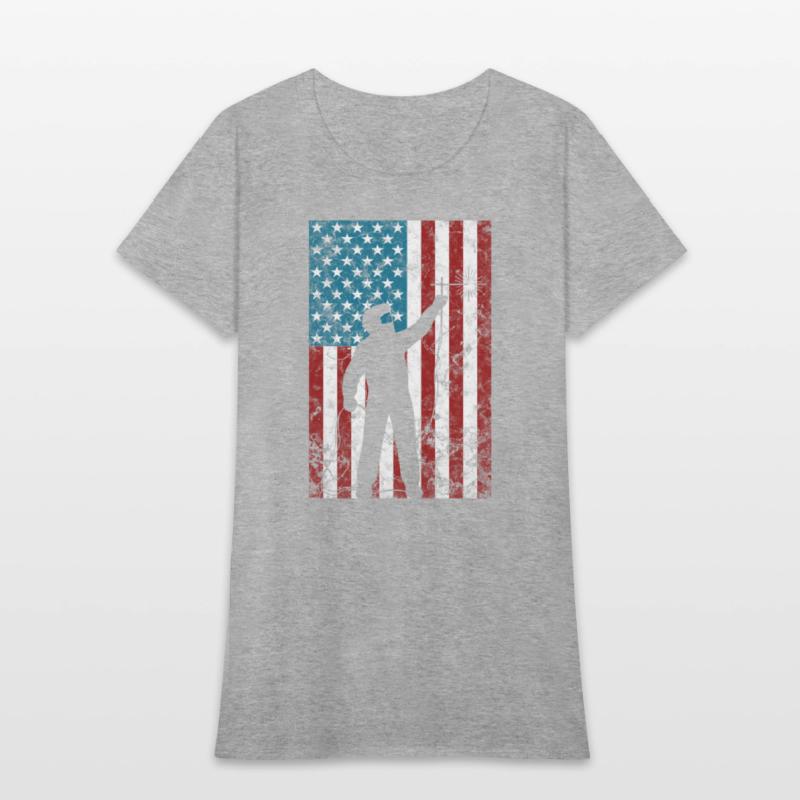 Welding Distressed Patriotic Welder American Flag
