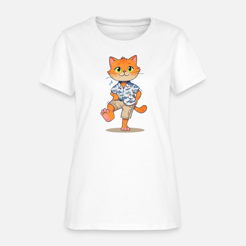 Whimsical Cat in Fishing Attire