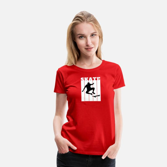 White Black Illustrated Skate T Shirt