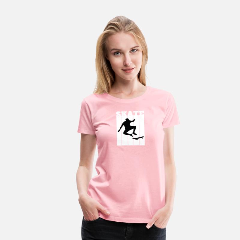 White Black Illustrated Skate T Shirt