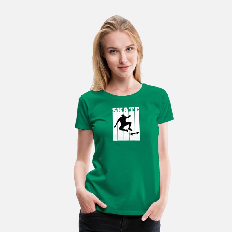 White Black Illustrated Skate T Shirt