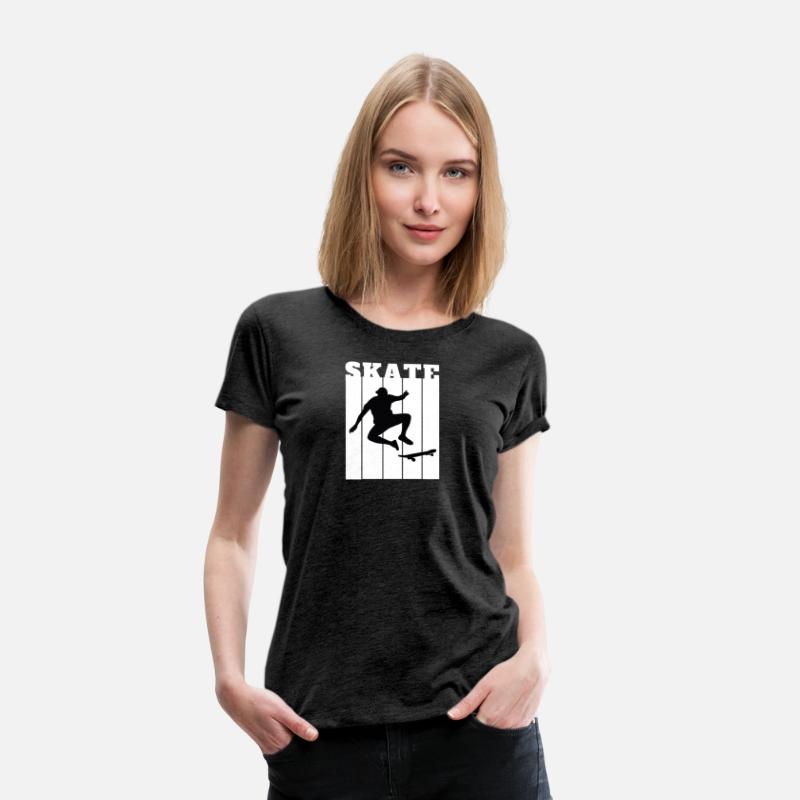 White Black Illustrated Skate T Shirt