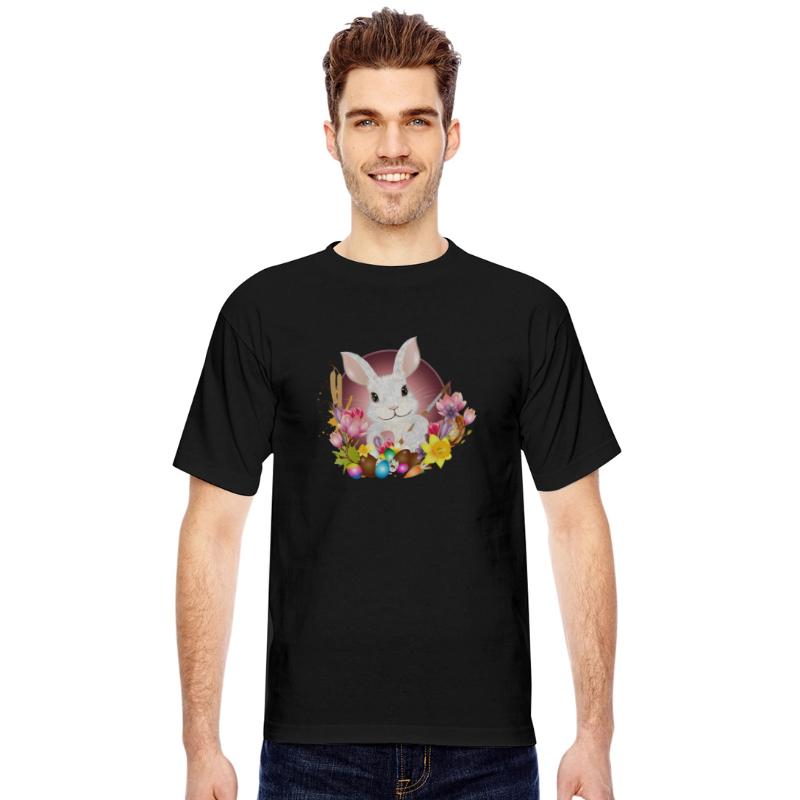 white rabbit with Easter eggs as Easter bunny