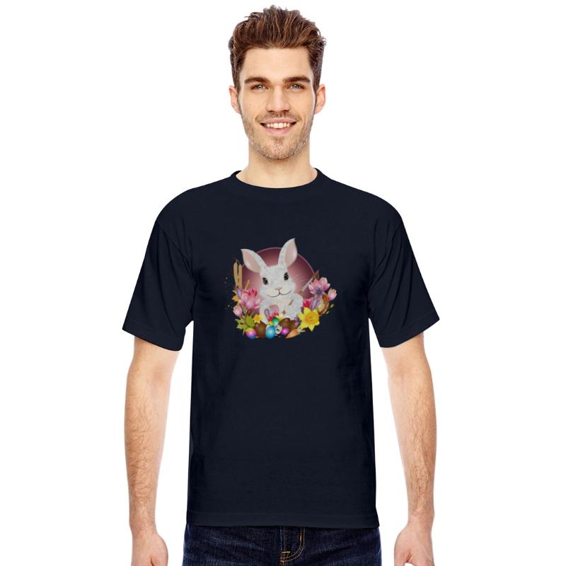white rabbit with Easter eggs as Easter bunny
