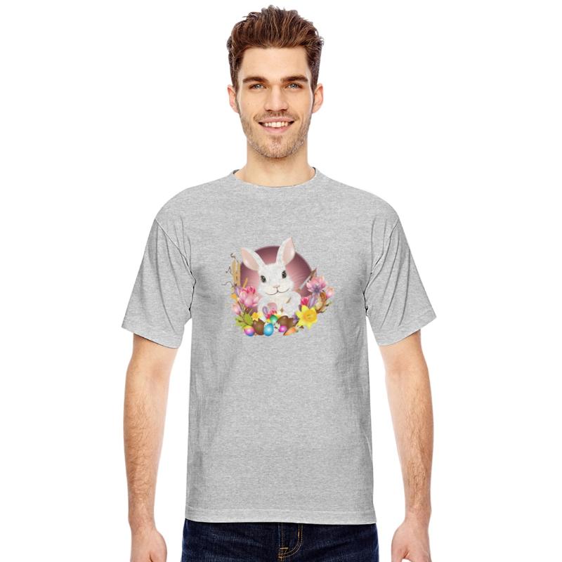 white rabbit with Easter eggs as Easter bunny