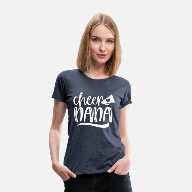 Womens Cheer Nana Megaphone With Heart Accent