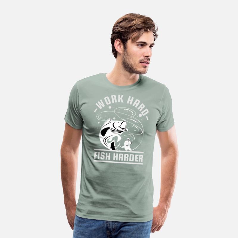 Work Hard Fish Harder | Fishing T-Shirts For Men