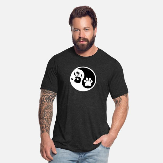 ying yang human hand dog paw