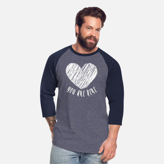 You Are Here Heart Doodle Love Note Scribble white